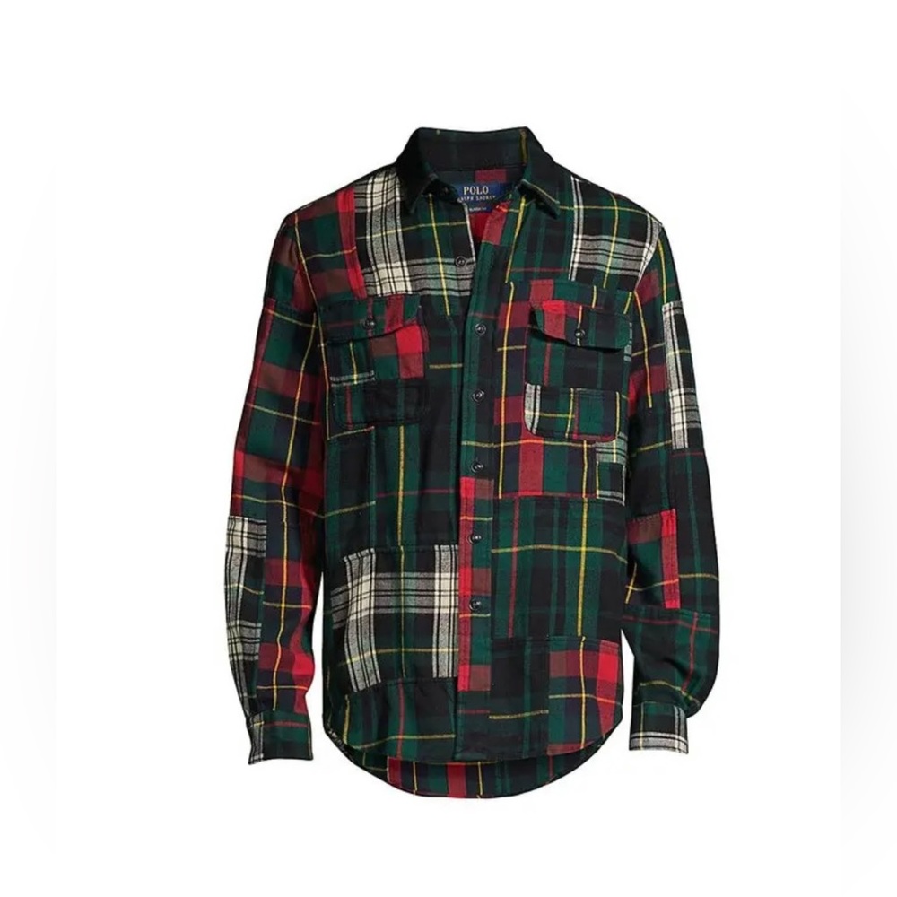Polo Ralph Lauren- Plaid Button Front Flannel Men’s Long Sleeve Shirt-Size L